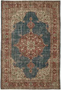 Alfombra Vintage Turca Anudada a Mano - 196 cm x 307 cm