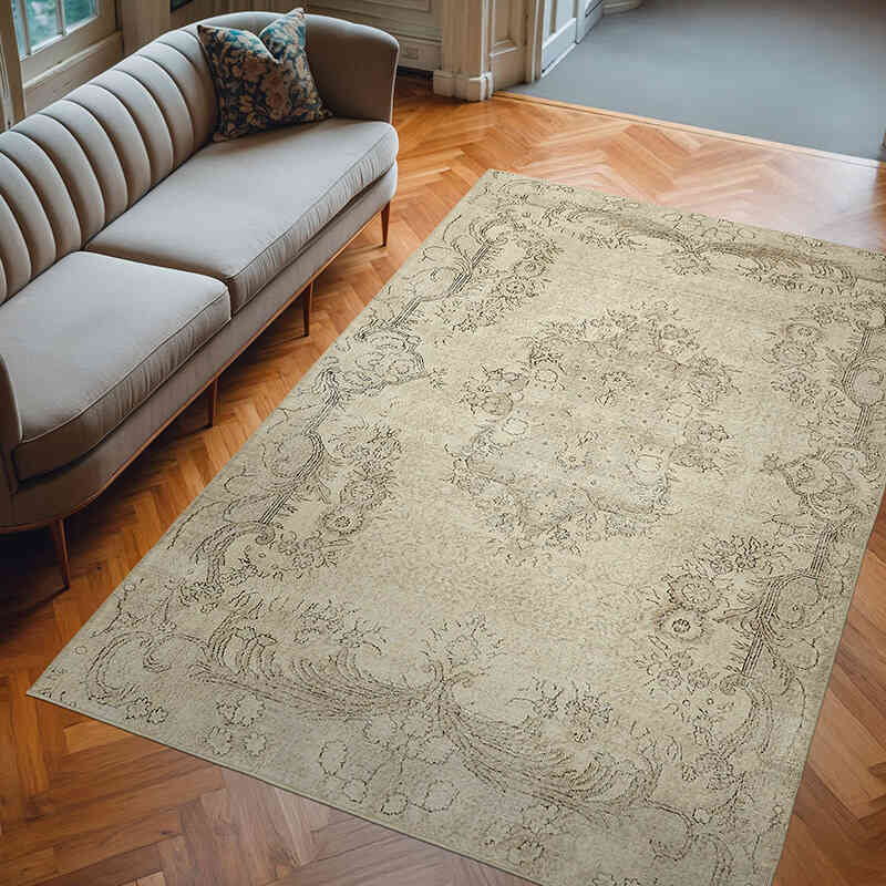 Vintage Turkish Hand-Knotted Rug - 6' 8" x 9' 11" (80" x 119") - K0078894