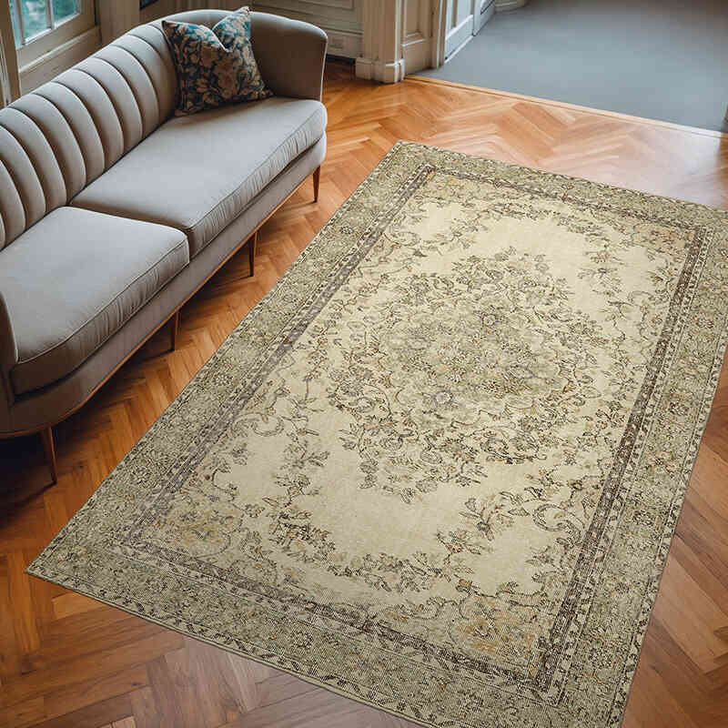 Alfombra Vintage Turca Anudada a Mano - 190 cm x 294 cm - K0078911
