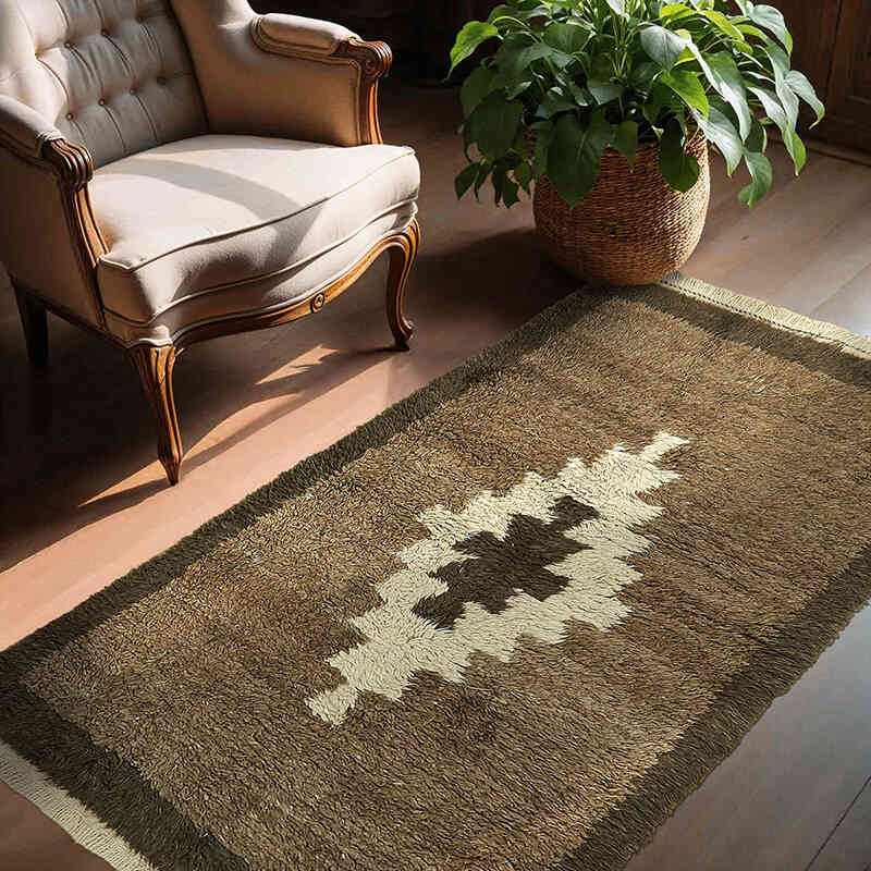 Vintage Anatolian Tulu Rug - 4' 4" x 6' 5" (52" x 77") - K0078960