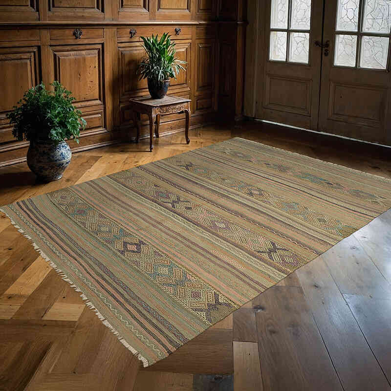 Alfombra Vintage Anatolian Kilim - 170 cm x 222 cm - K0079093