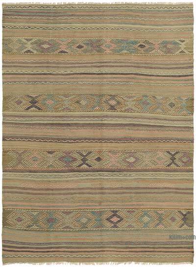 Vintage Anatolian Kilim Rug - 5' 7" x 7' 3" (67" x 87")