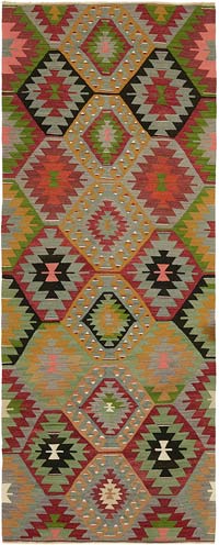 Vintage Anatolian Kilim Rug - 3' 6" x 8' 8" (42" x 104")