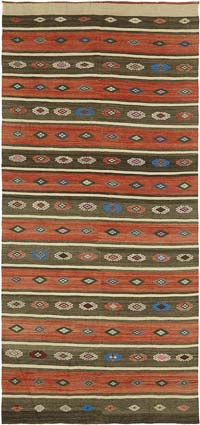 Vintage Anatolian Kilim Rug - 5' 7" x 11' 5" (67" x 137")