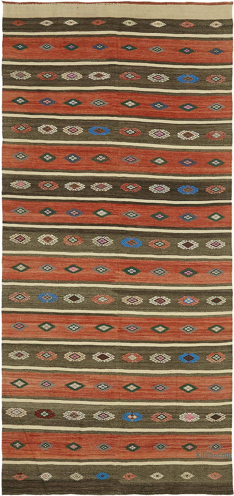 Vintage Anatolian Kilim Rug - 5' 7" x 11' 5" (67" x 137") - K0079104