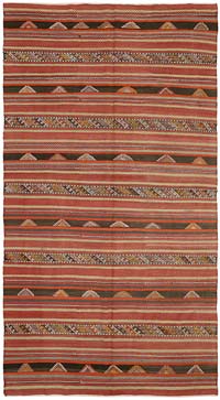Vintage Anatolian Kilim Rug - 5' 6" x 9' 7" (66" x 115")