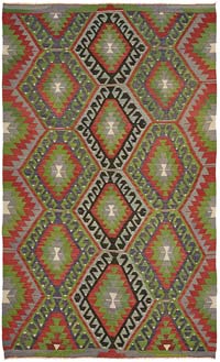 Vintage Anatolian Kilim Rug - 5' 9" x 9' 2" (69" x 110")