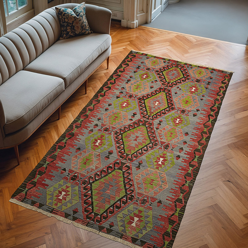 Alfombra Vintage Anatolian Kilim - 168 cm x 298 cm - K0079116