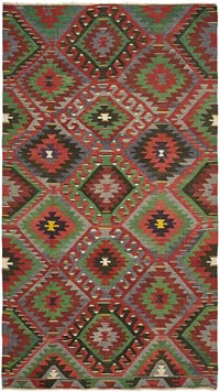 Vintage Anatolian Kilim Rug - 5' 7" x 9' 8" (67" x 116")