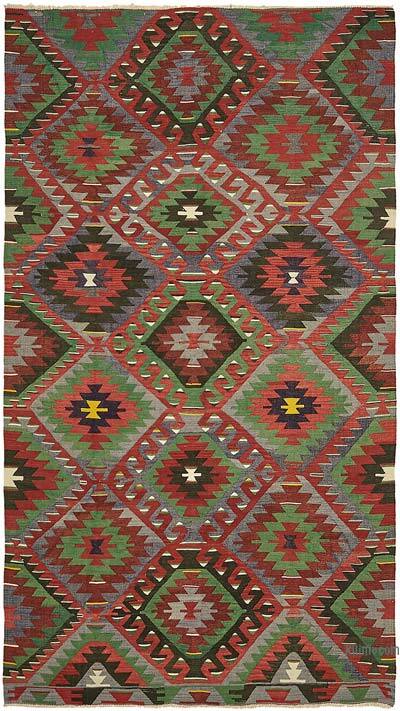 Vintage Anatolian Kilim Rug - 5' 7" x 9' 8" (67" x 116")