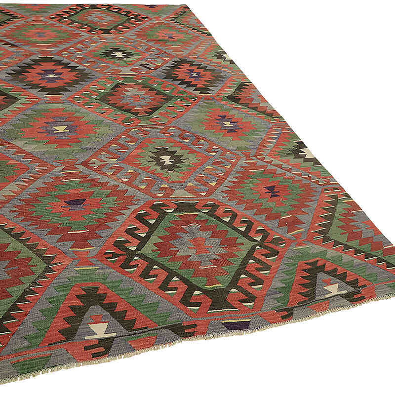 Vintage Anatolian Kilim Rug - 5' 10" x 10' 1" (70" x 121") - K0079120