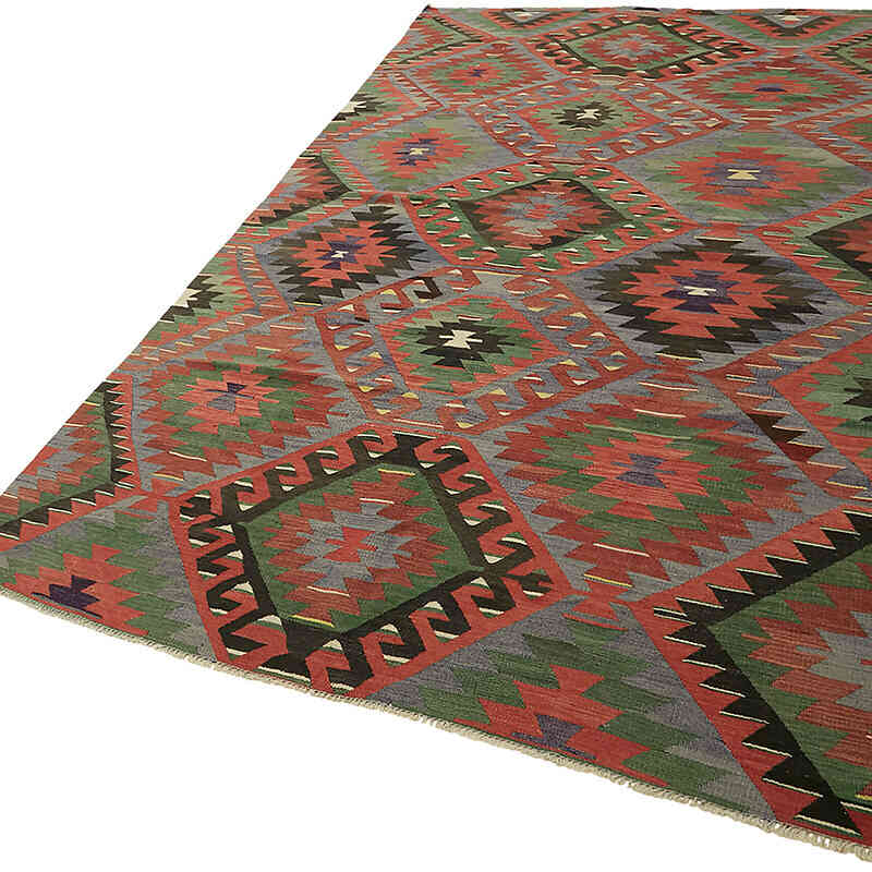 Vintage Anatolian Kilim Rug - 5' 10" x 10' 1" (70" x 121") - K0079120