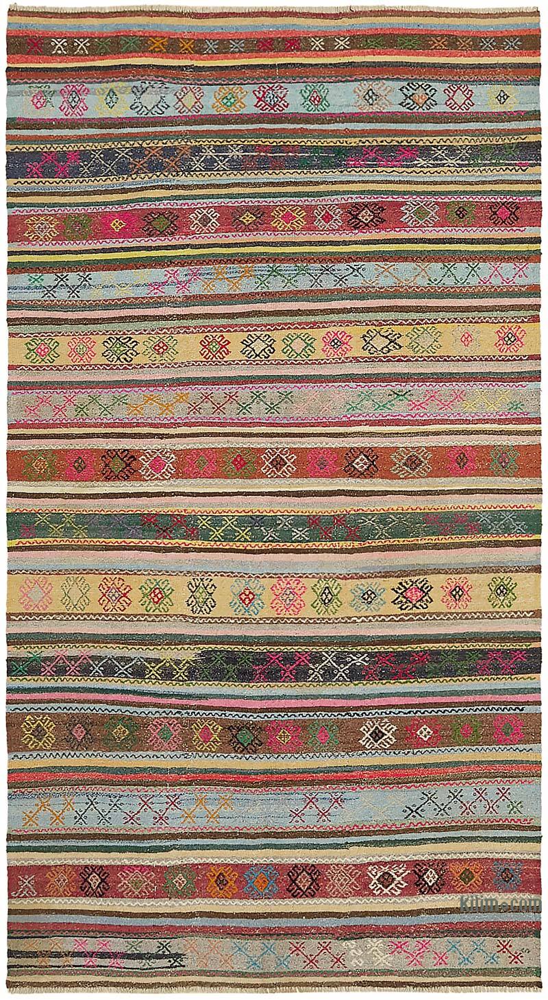 Vintage Anatolian Kilim Rug - 5' 5" x 9' 7" (65" x 115") - K0079122