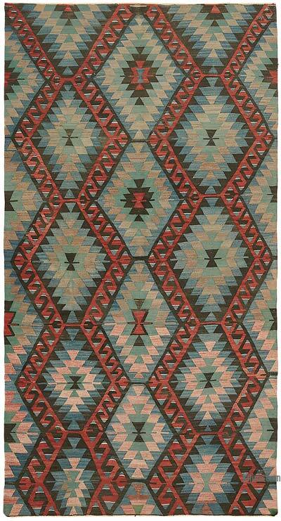 Vintage Anatolian Kilim Rug - 5' 2" x 9' 9" (62" x 117")