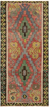 Vintage Anatolian Kilim Rug - 4' 8" x 9' 10" (56" x 118")