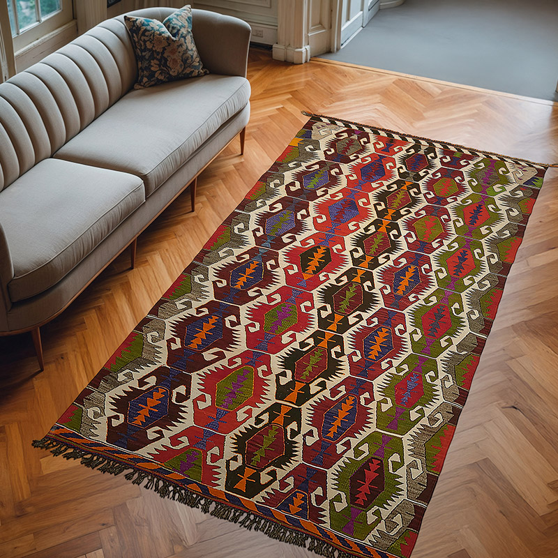Vintage Mut Kilim Rug - 5' 10" x 10' 4" (70" x 124") - K0079138
