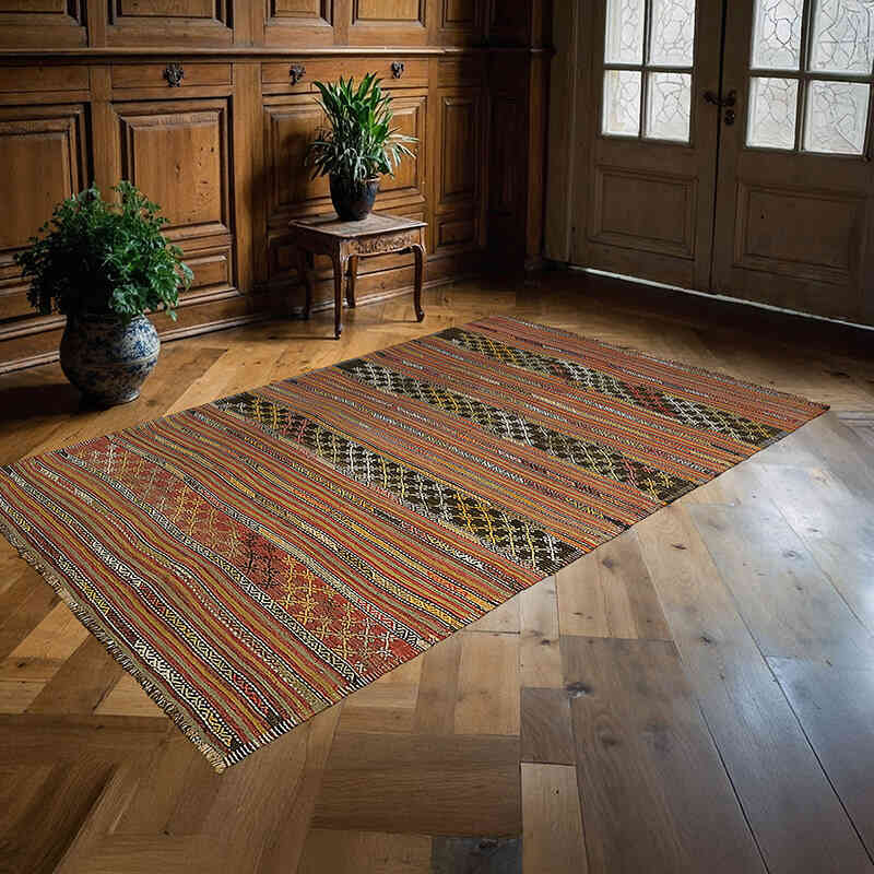 Alfombra Vintage Anatolian Kilim - 156 cm x 257 cm - K0079161