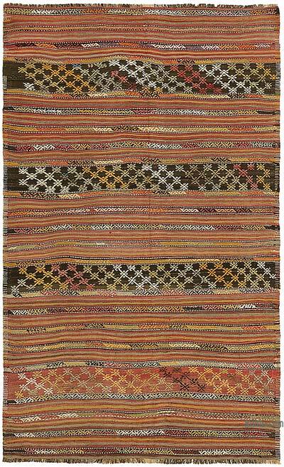 Vintage Anatolian Kilim Rug - 5' 1" x 8' 5" (61" x 101")