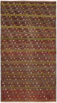 Vintage Anatolian Kilim Rug - 5' 8" x 9' 11" (68" x 119")