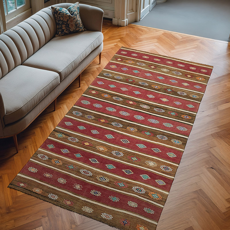 Vintage Anatolian Kilim Rug - 5' 4" x 10'  (64" x 120") - K0079168