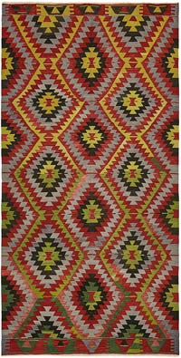 Vintage Anatolian Kilim Rug - 5' 11" x 11' 6" (71" x 138")