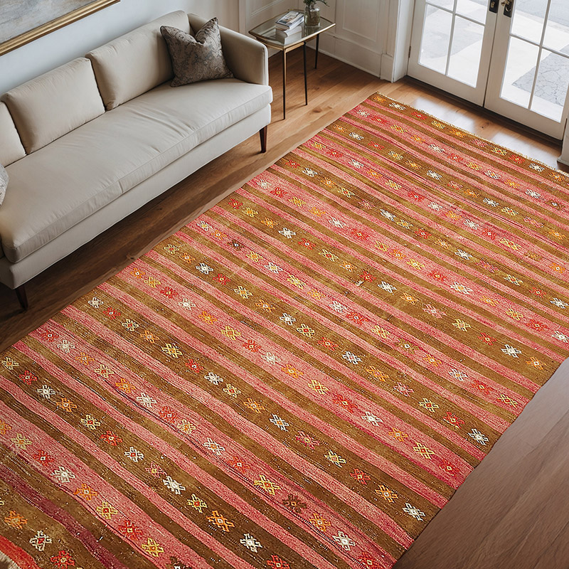 Vintage Anatolian Kilim Rug - 6' 8" x 10' 9" (80" x 129") - K0079187