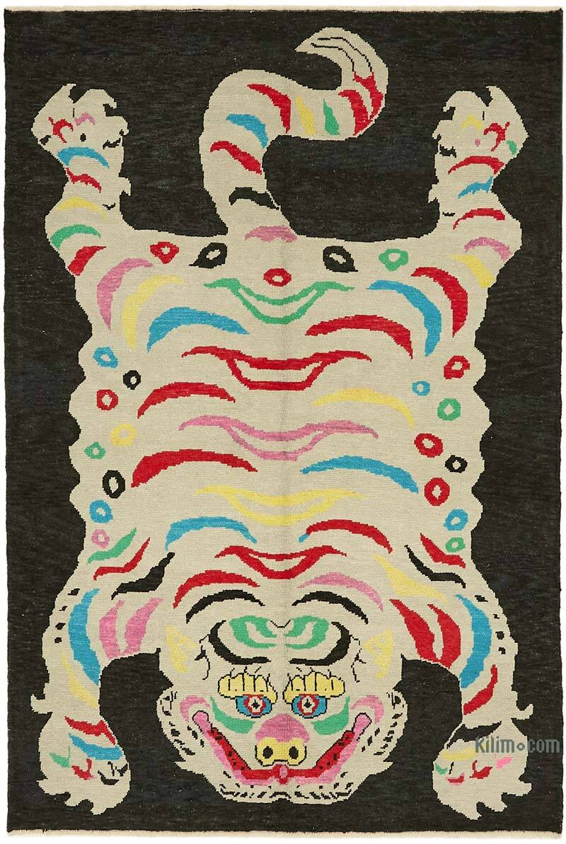 New Hand-Knotted Tiger Rug - 6' 10" x 10' 2" (82" x 122") - K0079192
