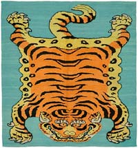 New Hand-Knotted Tiger Rug - 6'  x 6' 7" (72" x 79")