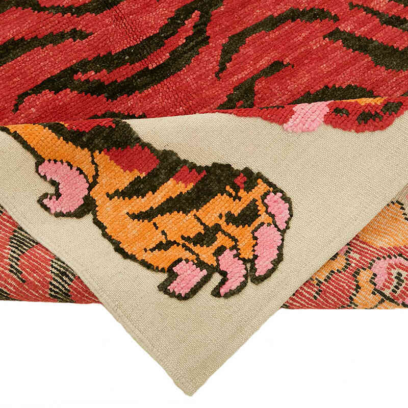 New Hand-Knotted Tiger Rug - 4' 8" x 7' 5" (56" x 89") - K0079196