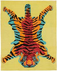 New Hand-Knotted Tiger Rug - 5' 3" x 6' 8" (63" x 80")