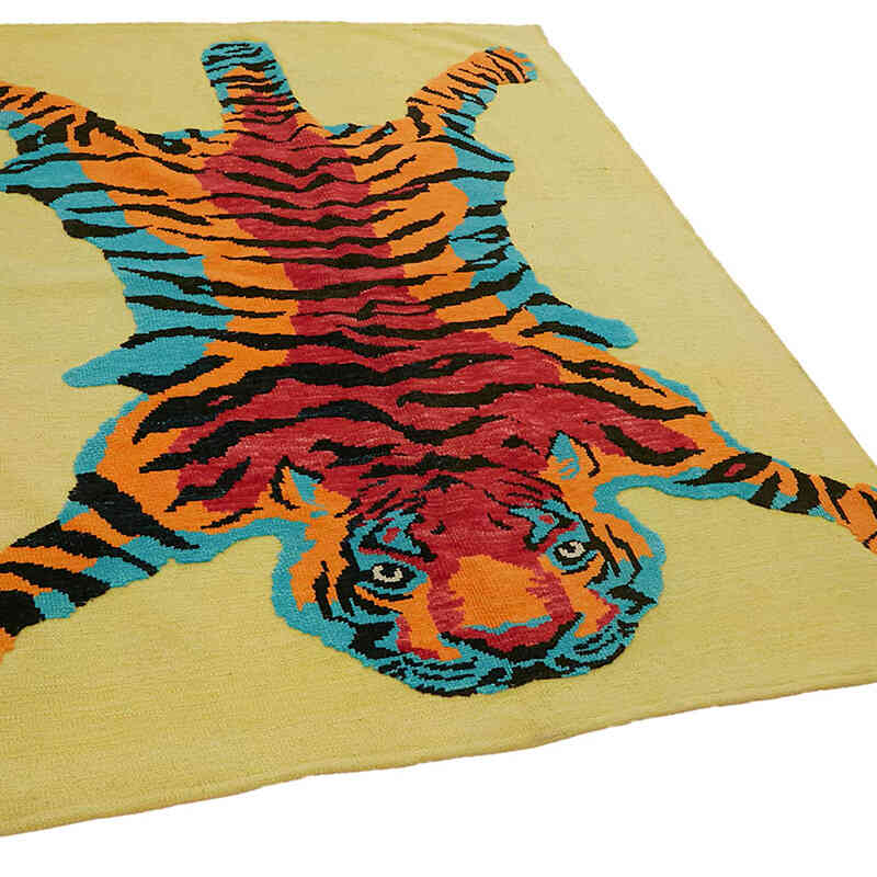 New Hand-Knotted Tiger Rug - 5' 3" x 6' 8" (63" x 80") - K0079197