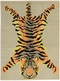 New Hand-Knotted Tiger Rug - 4' 8" x 6' 2" (56" x 74")