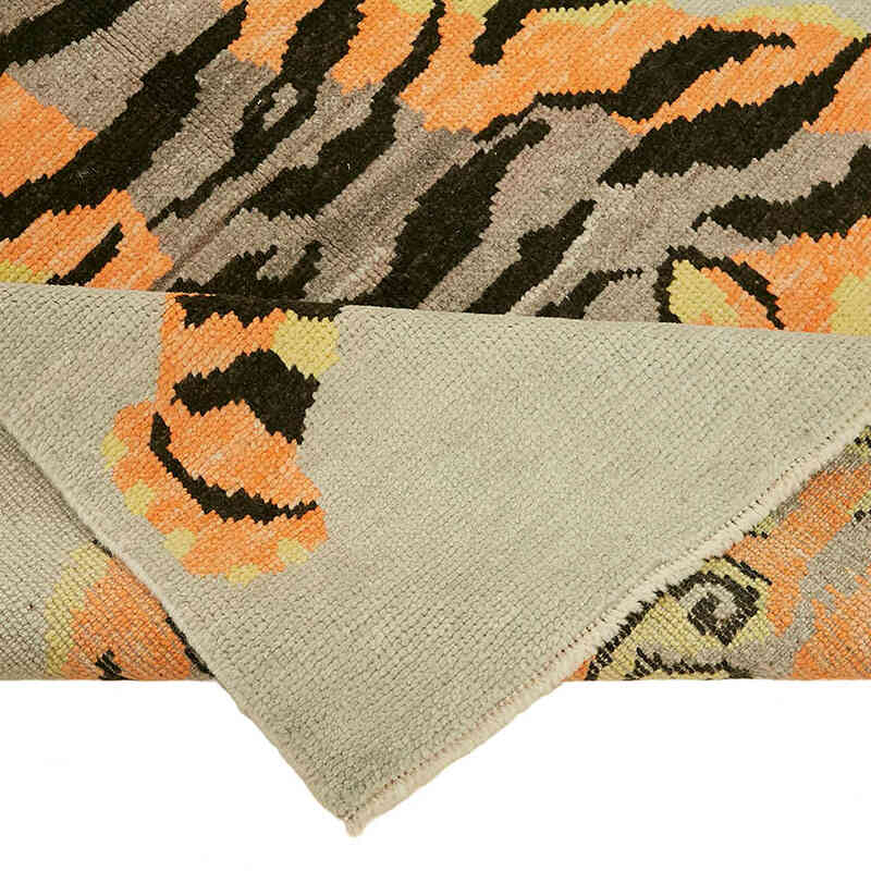 Alfombra Nueva de Nudo a Mano con Diseño de Tigre - 141 cm x 188 cm - K0079198