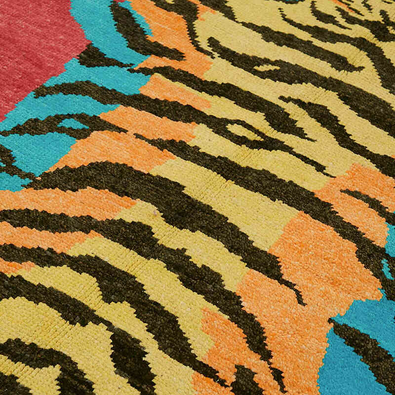 Alfombra Nueva de Nudo a Mano con Diseño de Tigre - 167 cm x 223 cm - K0079199