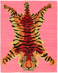 New Hand-Knotted Tiger Rug - 4' 9" x 6'  (57" x 72")