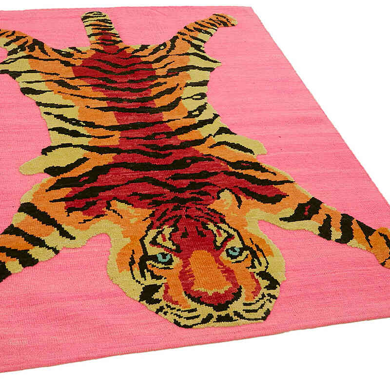 New Hand-Knotted Tiger Rug - 4' 9" x 6'  (57" x 72") - K0079201
