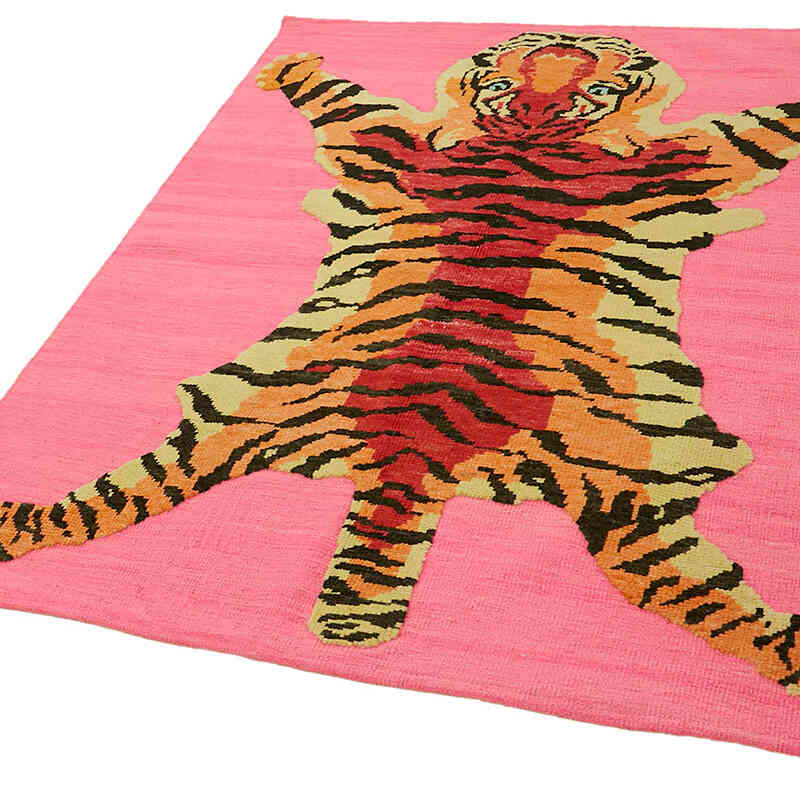 New Hand-Knotted Tiger Rug - 4' 9" x 6'  (57" x 72") - K0079201