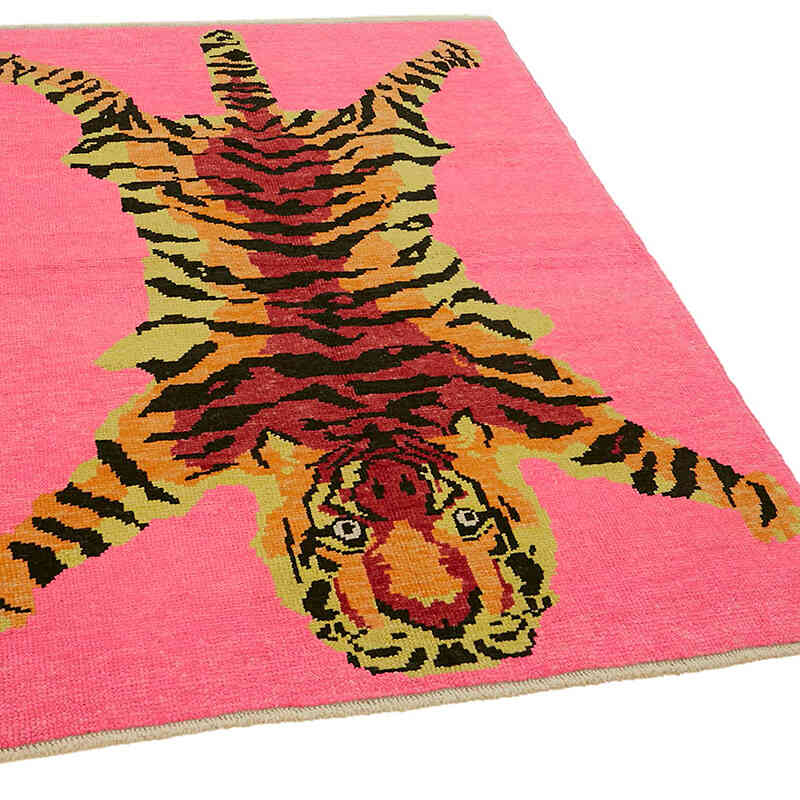 New Hand-Knotted Tiger Rug - 4' 2" x 5' 10" (50" x 70") - K0079202