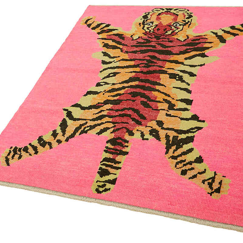 New Hand-Knotted Tiger Rug - 4' 2" x 5' 10" (50" x 70") - K0079202