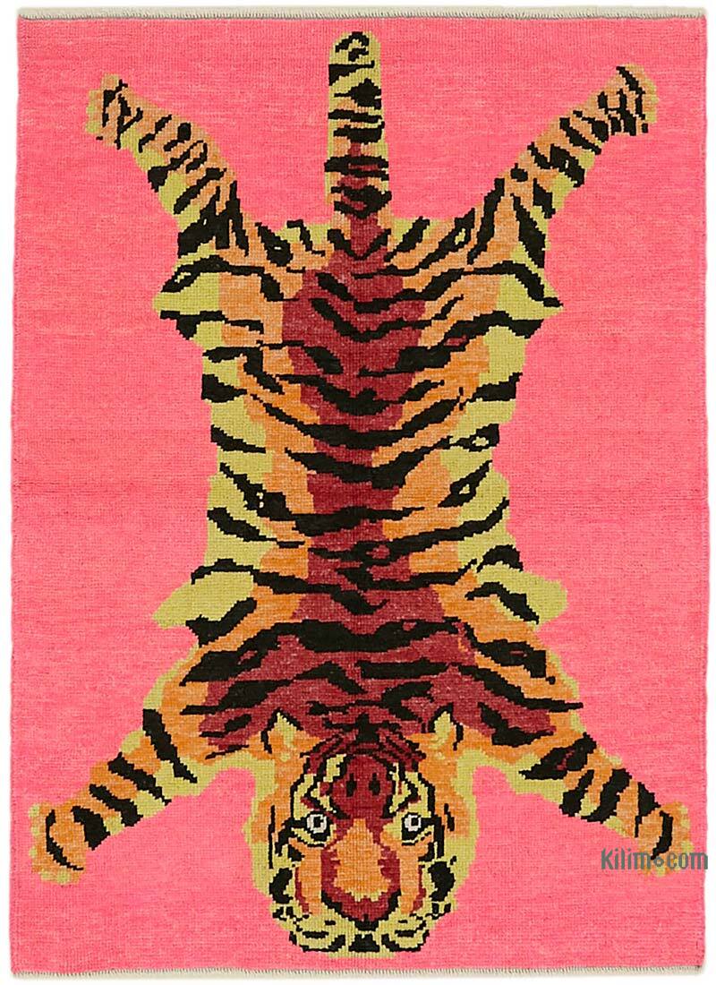 New Hand-Knotted Tiger Rug - 4' 2" x 5' 10" (50" x 70") - K0079202