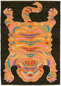 New Hand-Knotted Tiger Rug - 5' 7" x 7' 10" (67" x 94")