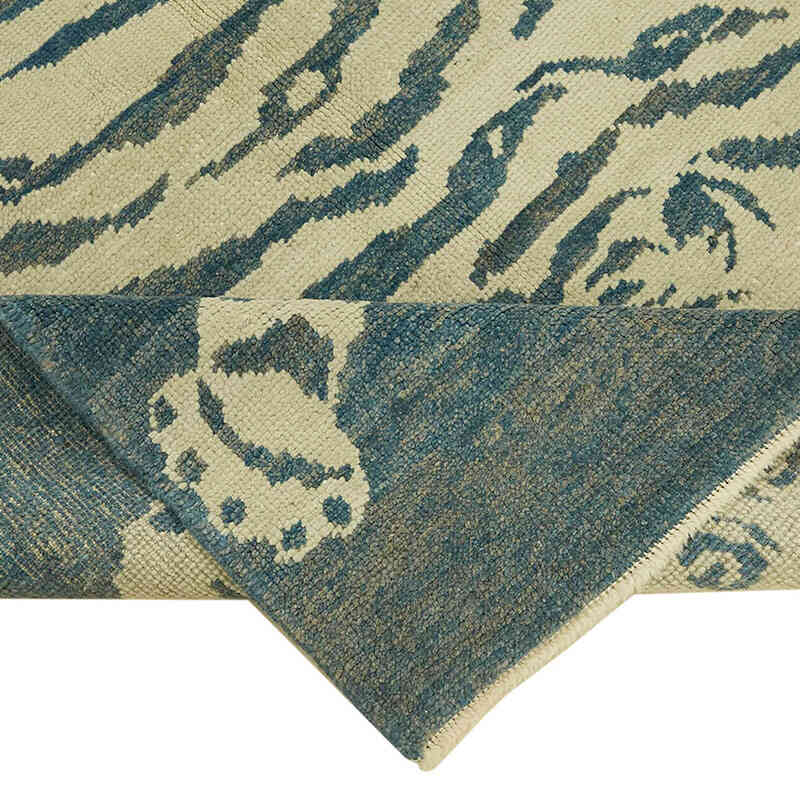 Alfombra Nueva de Nudo a Mano con Diseño de Tigre - 143 cm x 193 cm - K0079207