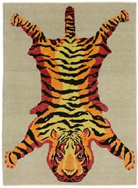 New Hand-Knotted Tiger Rug - 5' 6" x 7' 7" (66" x 91")