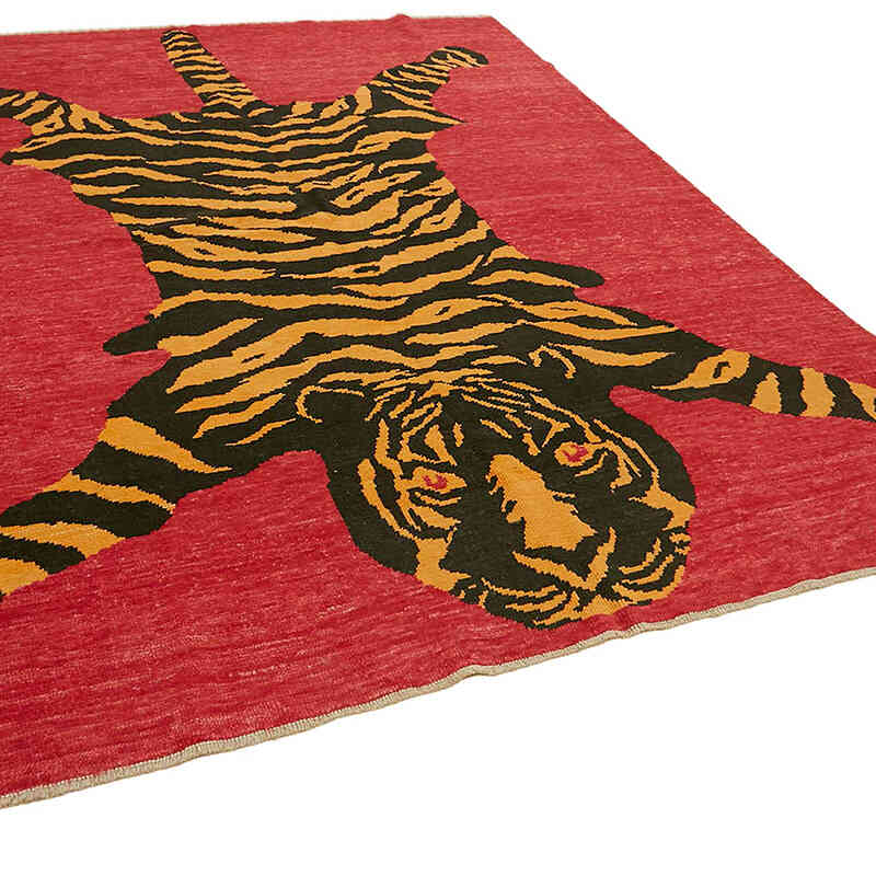 Alfombra Nueva de Nudo a Mano con Diseño de Tigre - 252 cm x 301 cm - K0079209