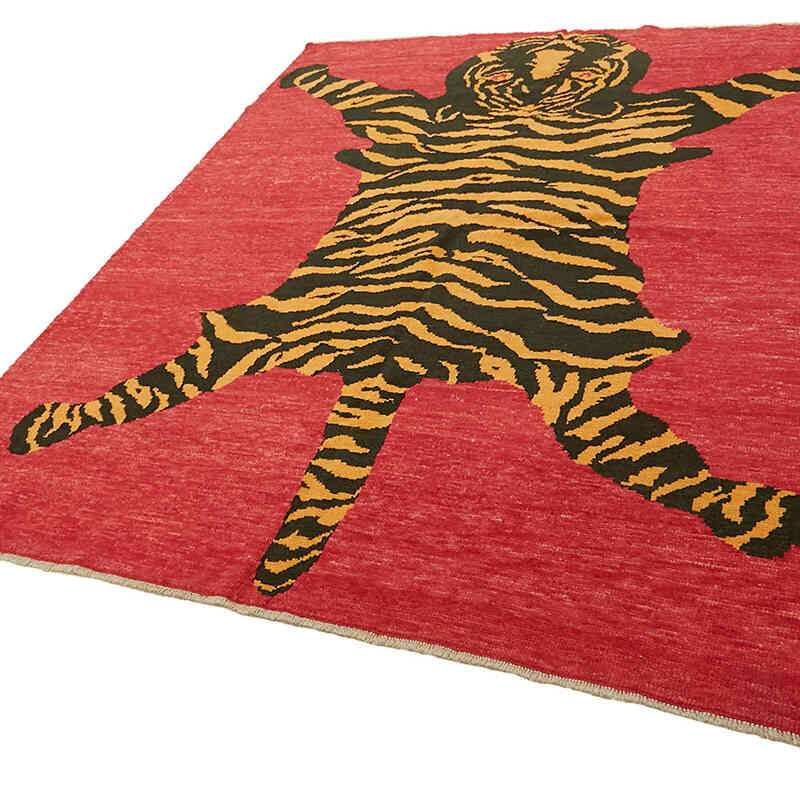 Alfombra Nueva de Nudo a Mano con Diseño de Tigre - 252 cm x 301 cm - K0079209