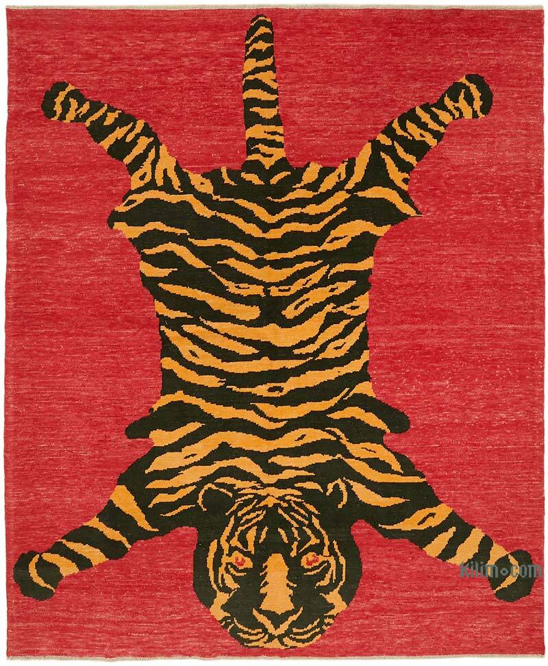 Alfombra Nueva de Nudo a Mano con Diseño de Tigre - 252 cm x 301 cm - K0079209