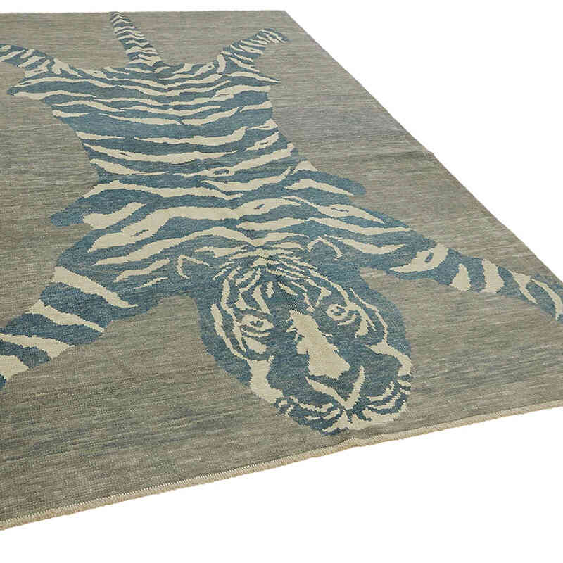 Alfombra Nueva de Nudo a Mano con Diseño de Tigre - 210 cm x 321 cm - K0079210