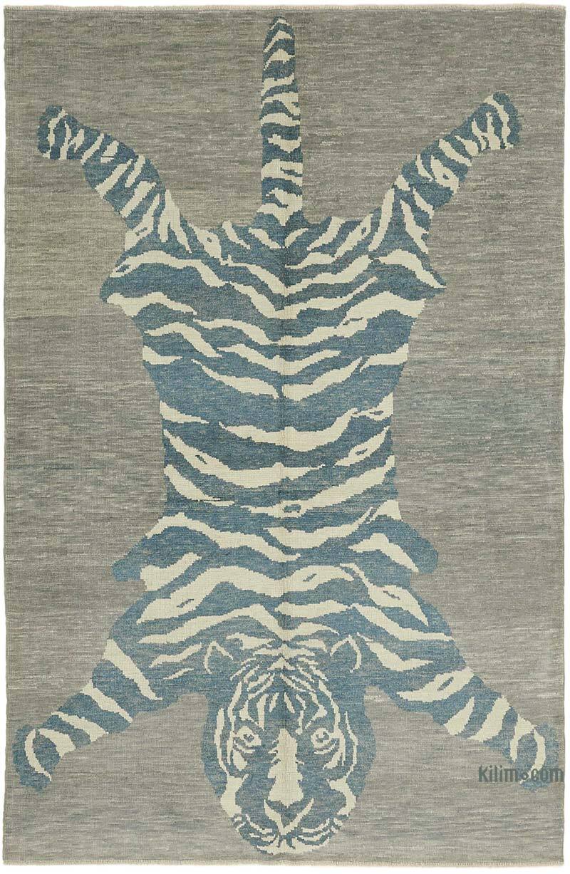 Alfombra Nueva de Nudo a Mano con Diseño de Tigre - 210 cm x 321 cm - K0079210