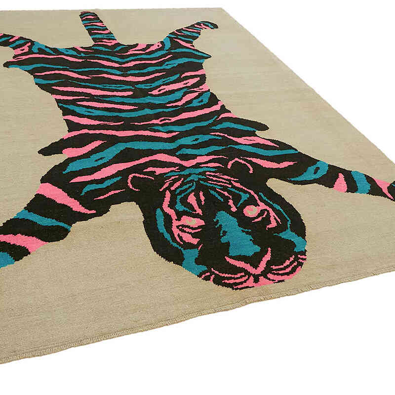 Alfombra Nueva de Nudo a Mano con Diseño de Tigre - 251 cm x 310 cm - K0079211