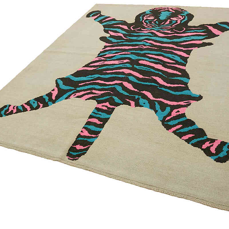 Alfombra Nueva de Nudo a Mano con Diseño de Tigre - 251 cm x 310 cm - K0079211